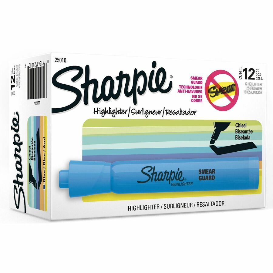 Resaltador Sharpie Color Azul C/12 Pzas