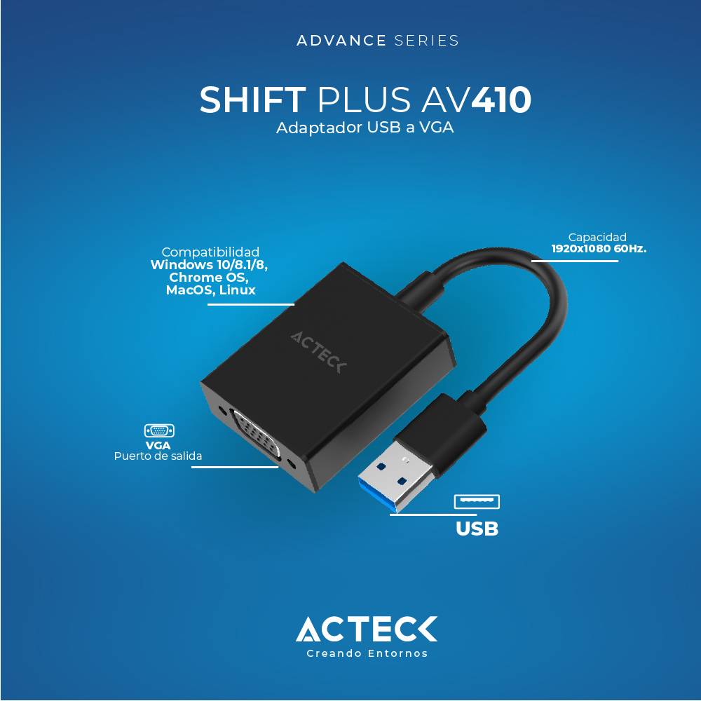 Adaptador USB ACTECK AV410