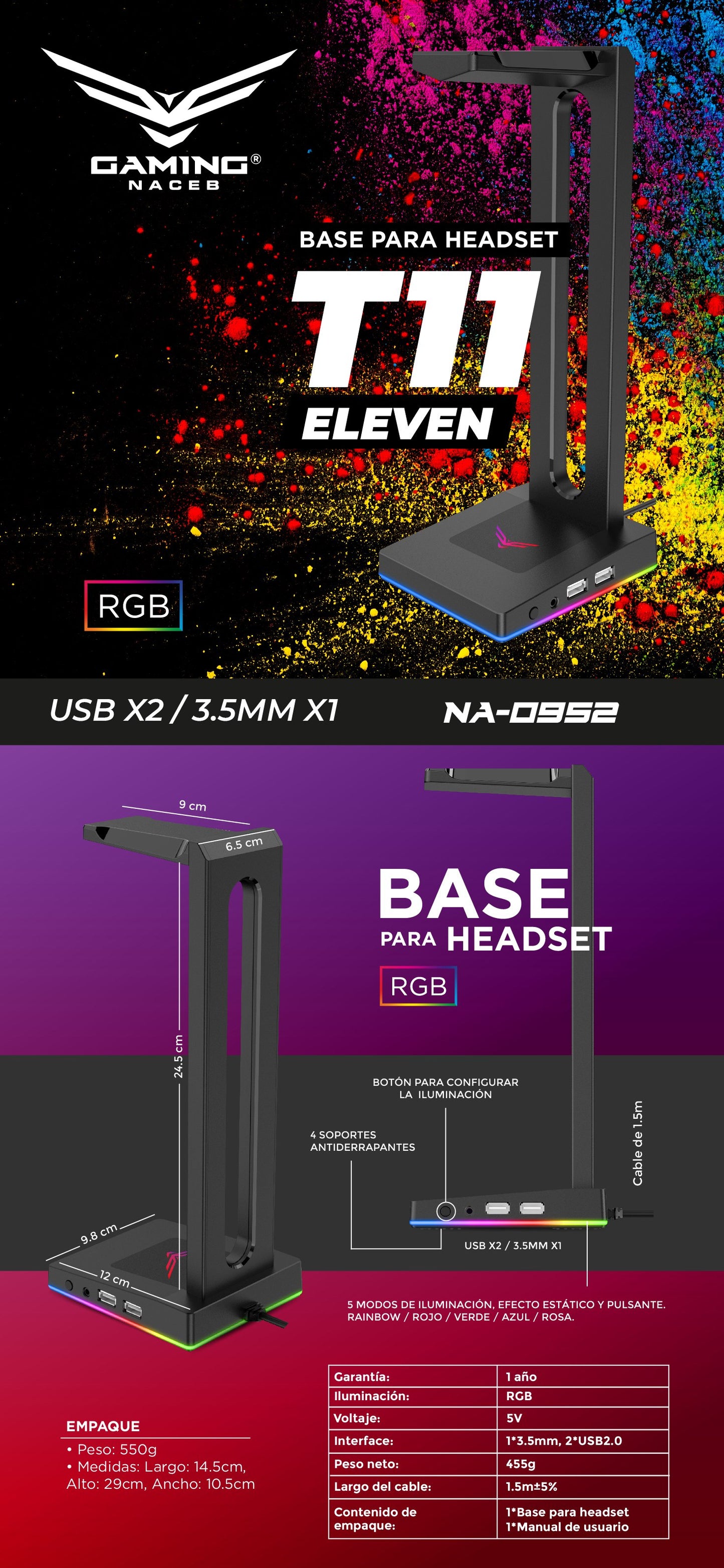 Base para Headset Naceb Technology NA-0952