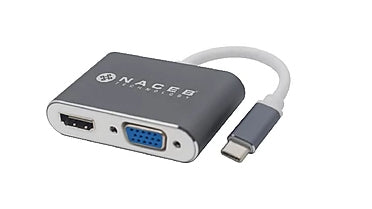 Adaptador Tipo C a HDMI+VGA Naceb Technology NA-0113
