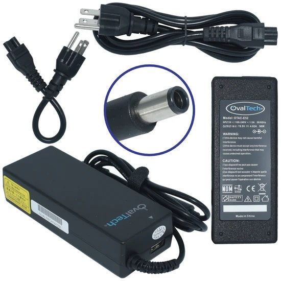 Adaptador para Computadora Portatil OVALTECH 19.5V/4.62AH C/Blister + USB