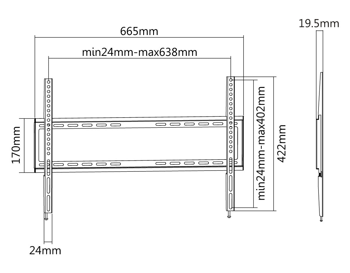 Soporte de Pared FIJO para TV OVALTECH OVTV-F3270