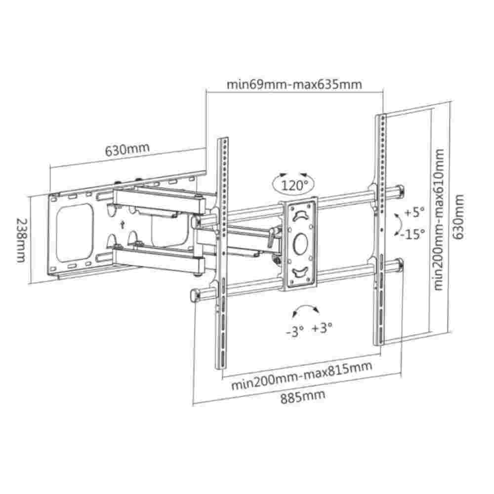Soporte de Pared Móvil para TV OVALTECH OVTV-M5090