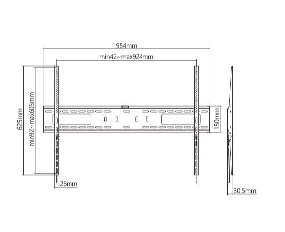 Soporte de Pared FIJO para TV OVALTECH OVTV-F60100