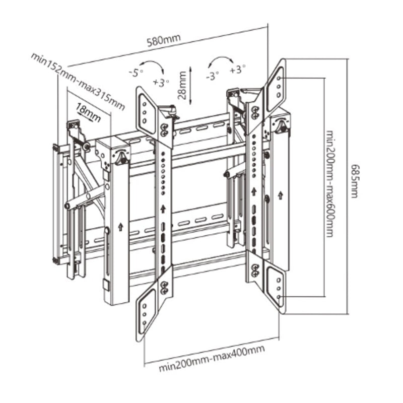 Soporte para Videowall OVALTECH OVW-4570