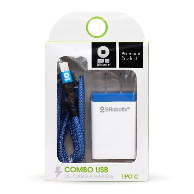 CARGADOR BROBOTIX USB C/CABLE TIPO C CARGA RÁPIDA 963332