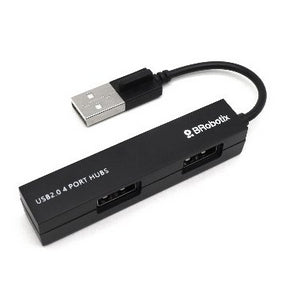 Hub USB V2.0, Compacto, 4 Puertos, Negro BROBOTIX 497677