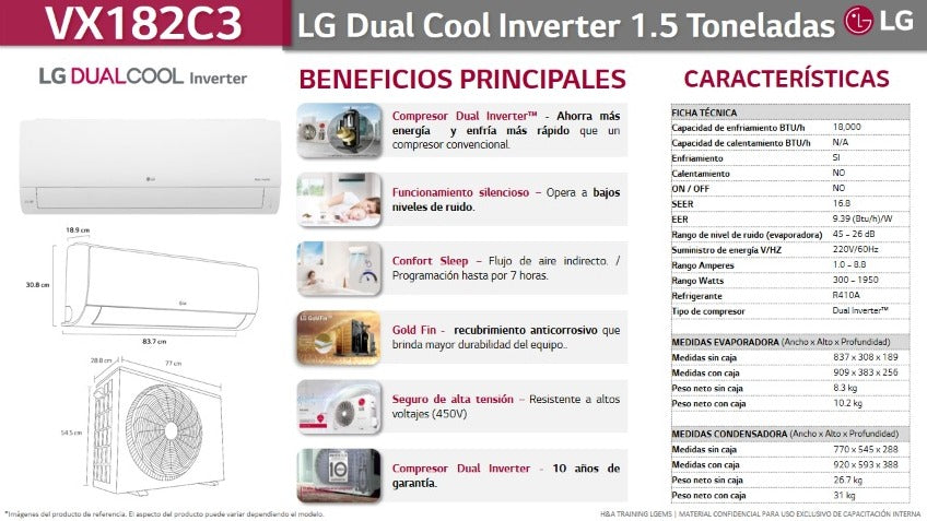 Aire Acondicionado LG VX182C3
