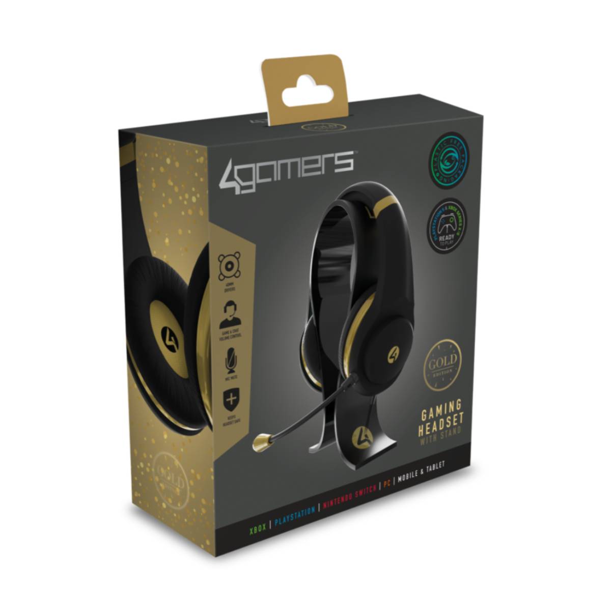 Auriculares 4Gamers XP-GOLDR-BLK-4G