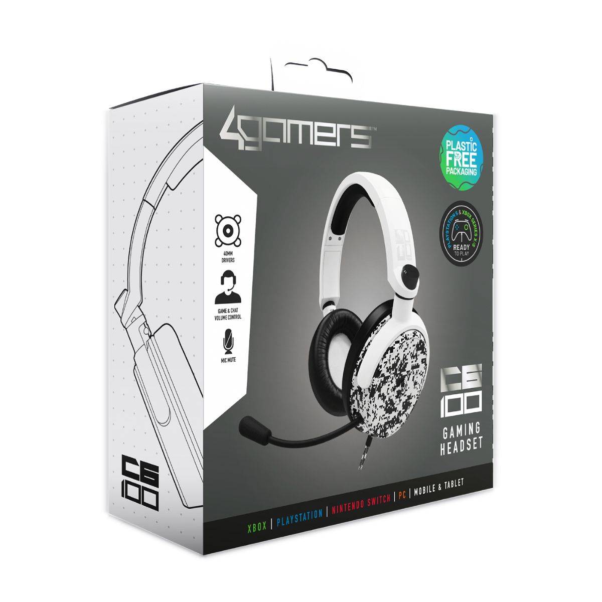Auriculares 4Gamers C6-100CAMO-WHT-4G