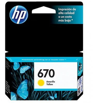 Tinta HP 670 - CZ116AL, Amarillo