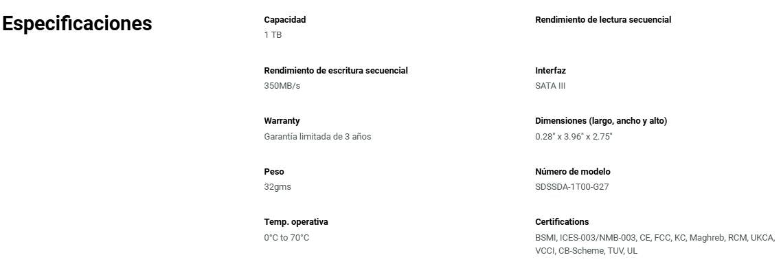 SSD SANDISK SDSSDA-1T00-G27