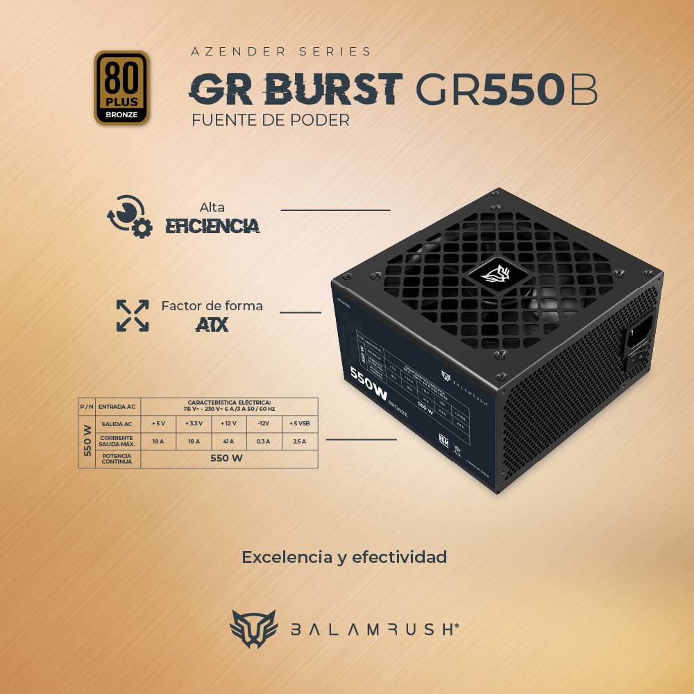 Fuente de poder Balam Rush GR550B