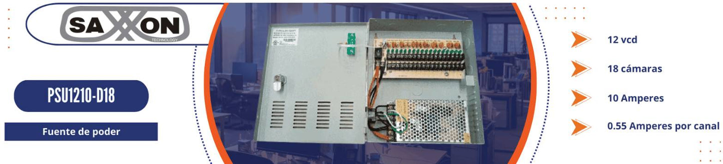 Fuente de poder SAXXON PSU1210D18