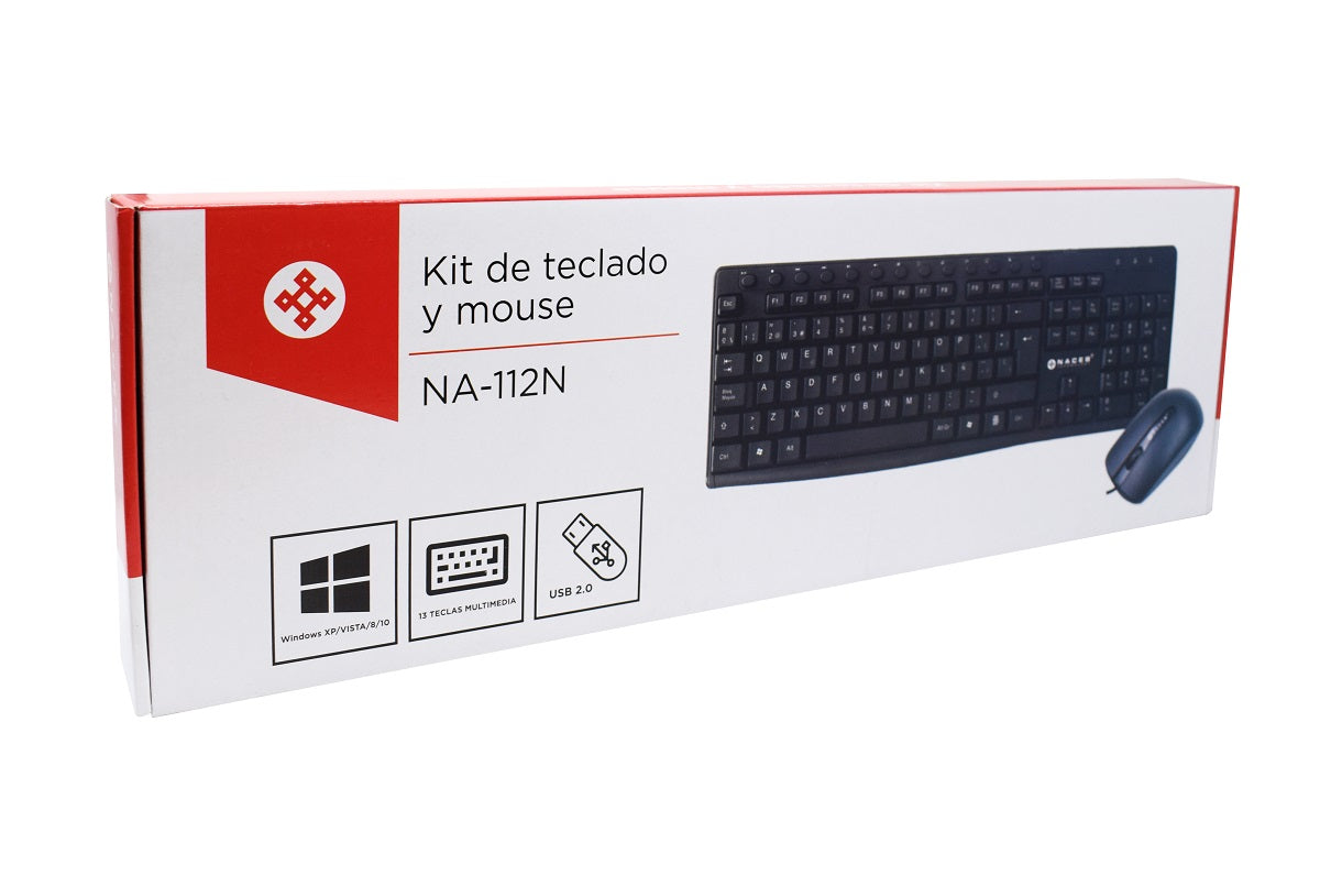Kit de Teclado y Mouse Naceb Technology NA-112N