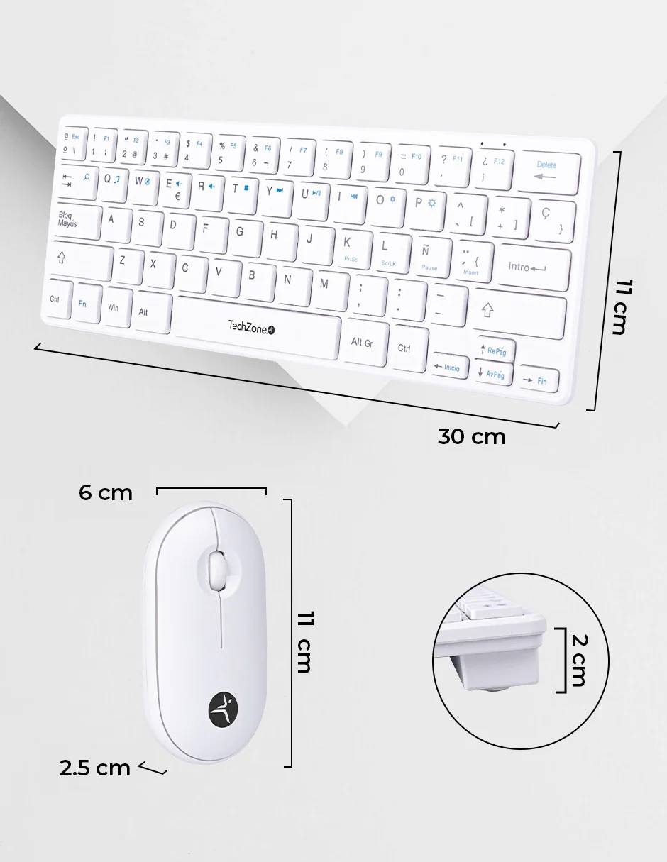Kits para Teclado Y Mouse TECHZONE Young Pop White