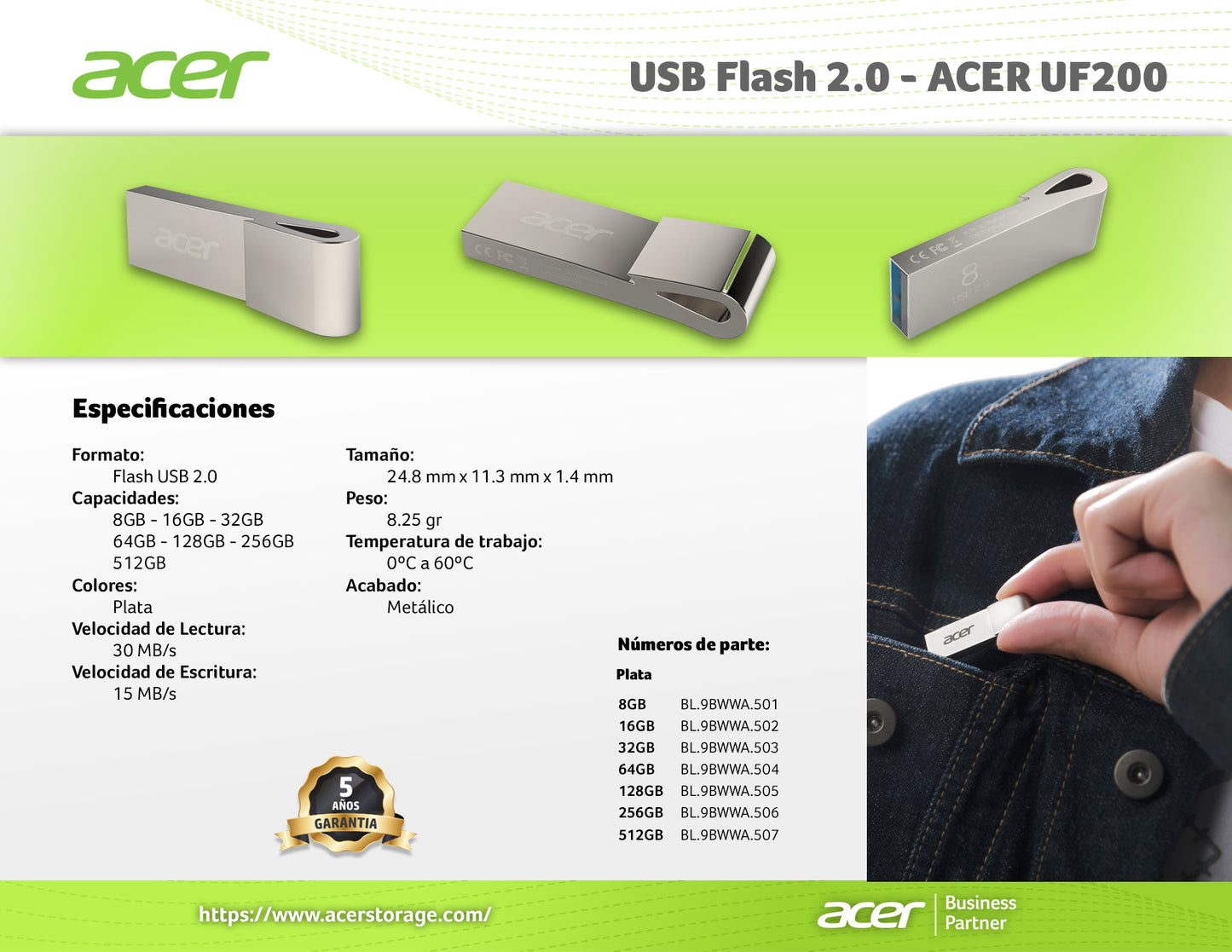 Memoria USB ACER UF200