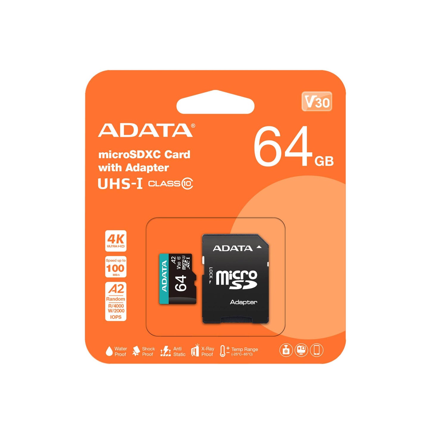 Micro Secure Digital Premier A2 ADATA UHS-I 64GB