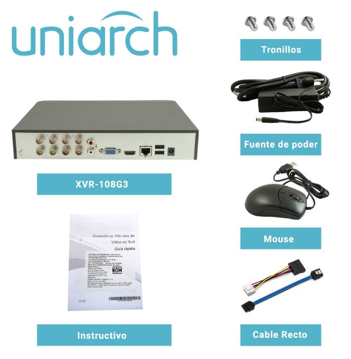 DVR Pentahíbrido UNIARCH XVR-108G3