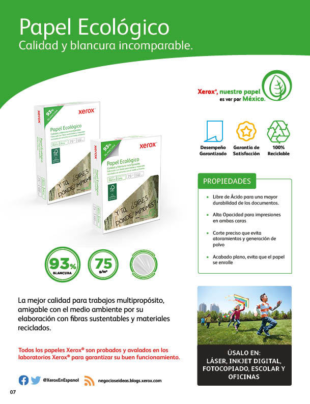 Papel Bond Ecológico Oficio XEROX Ecológico