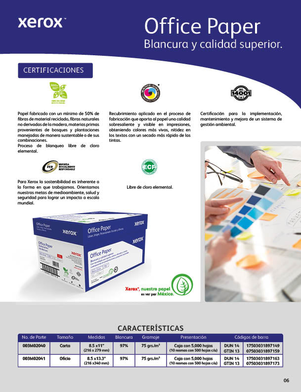 Papel Bond Office Paper Oficio XEROX Azul