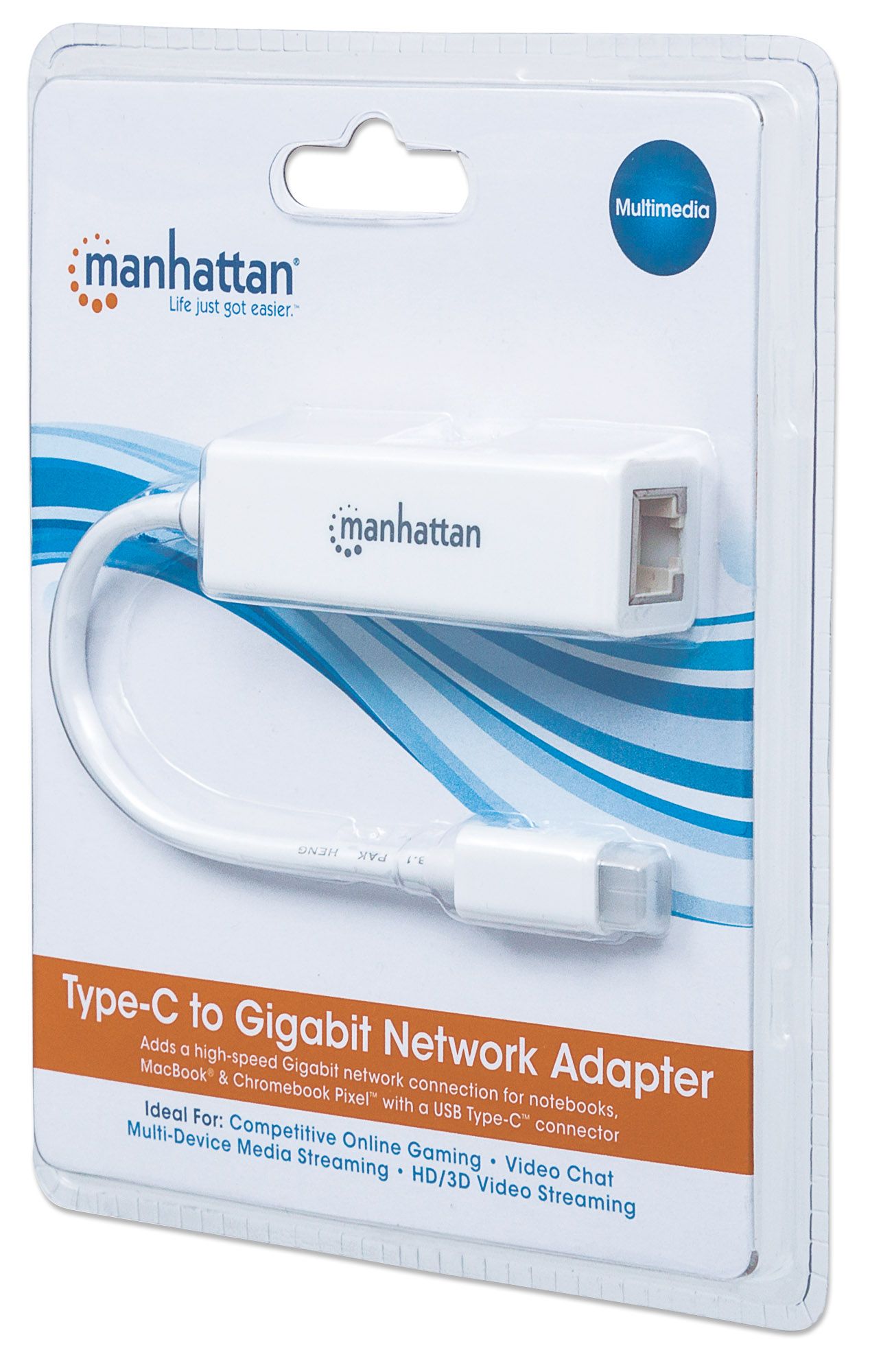 Adaptador USB Tipo C a Red MANHATTAN 507585