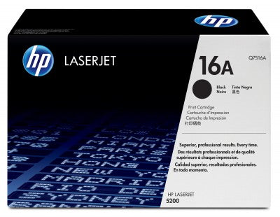 Tóner HP 16A - Q7516A, Negro