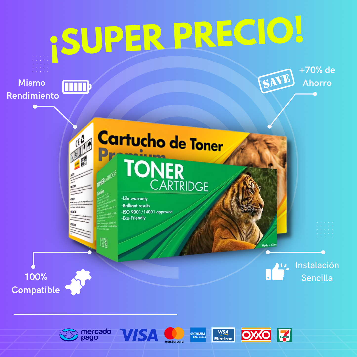 Tóner 136A (W1360A) Compatible con HP