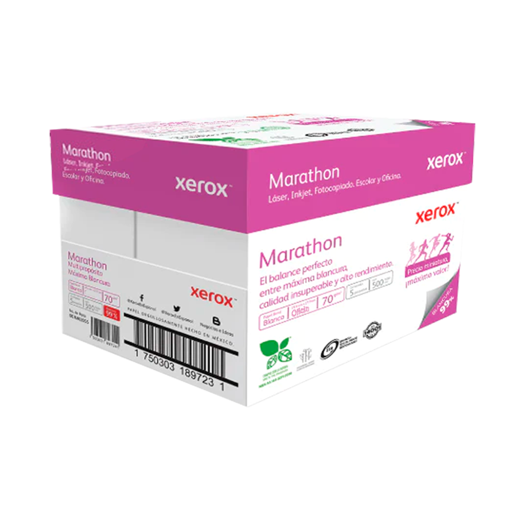 Papel Cortado Xerox Bond Marathon Oficio 70Grs 99% Blancura C/5000 Hojas