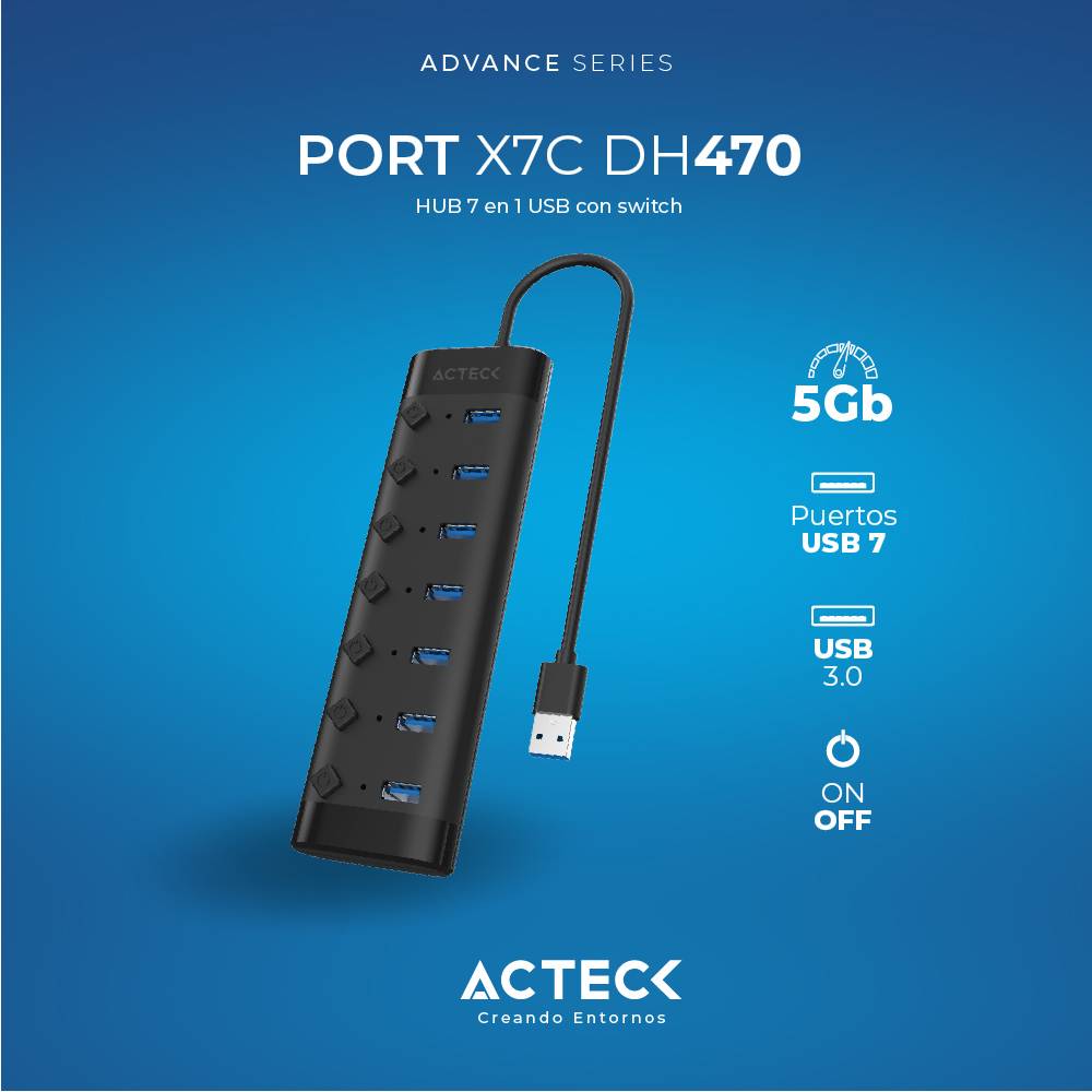HUB USB ACTECK DH470