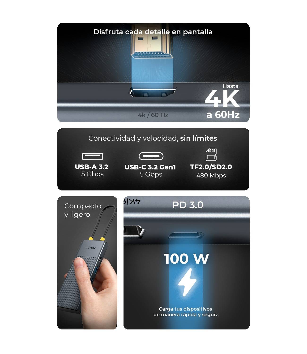Concentradores Hub ACTECK Nexus Dock PRO HN920