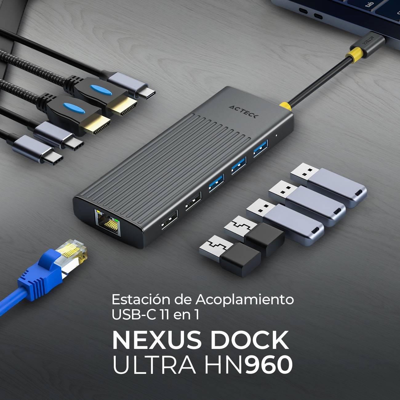 Concentradores Hub ACTECK NEXUS DOCK ULTRA HN960