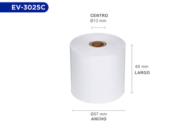 Rollos de papel EVOTEC EV-3025C