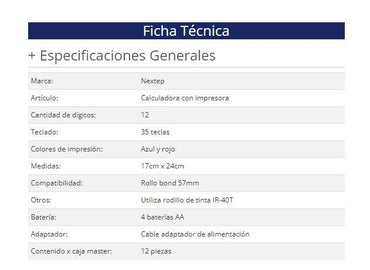 Calculadora Nextep NE-195