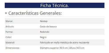 Cesto de Malla Nextep NE-165Rg