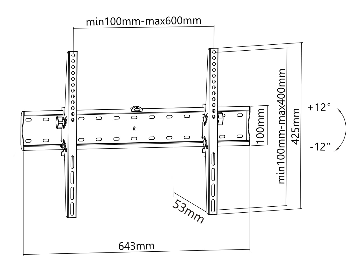 Soporte de Pared FIJO para TV OVALTECH OVTV-F3270P