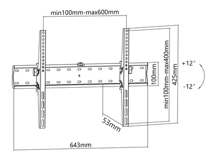 Soporte de Pared FIJO para TV OVALTECH OVTV-F3270P