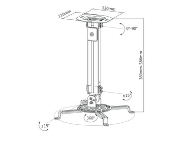 Soporte de Acero para Proyector OVALTECH OVPR-580MM