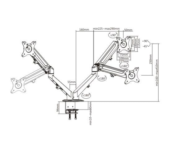 Soporte para Monitor OVALTECH OVM-D1727