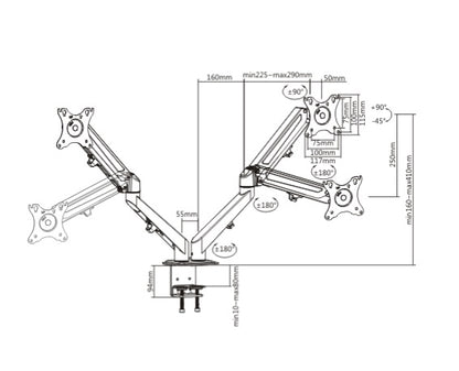 Soporte para Monitor OVALTECH OVM-D1727