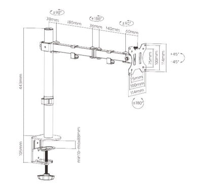 Soporte para Monitor OVM-S1332 OVALTECH OVM-S1332