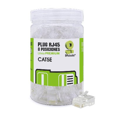 Plugs de Red RJ45, CAT5E, Bote 100 Pzs  BROBOTIX 263786