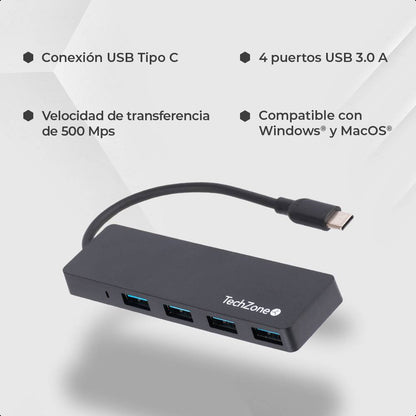 Concentrador Hub TECHZONE CONNECT HUB 3.0