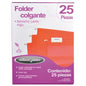 Folder Acco Colgante Carta Color Rojo c/25 Piezas