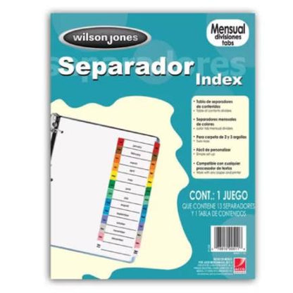 Separador Acco Wilson Jones Mensual Carta Cejas de Colores