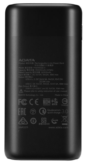 PowerBank ADATA AP10000QCD-DGT-CBK