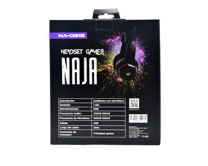 Diadema Gamer 7.1 RGB NAJA Naceb Technology NA-0315