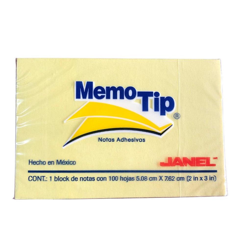 NOTAS ADHESIVAS JANEL MEMO TIP 2X3 AMARILLA 100H C/12