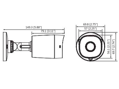 Cámara Bala Análoga Dahua Technology DH-HAC-B2A51N-0280B-S2