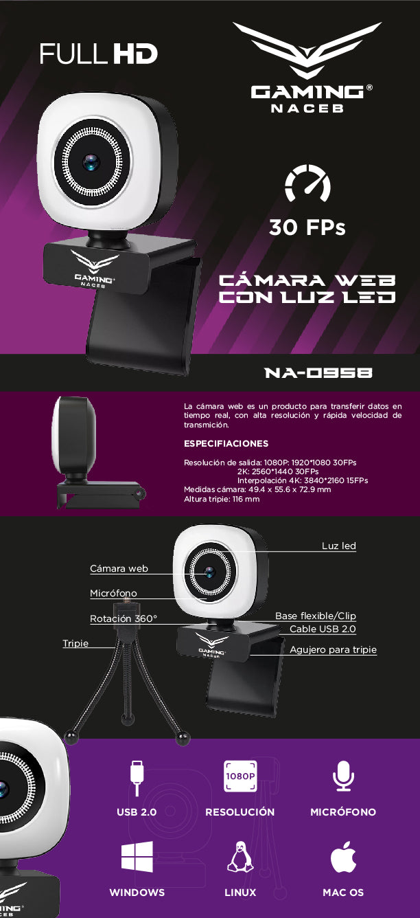 Cámara WEB Naceb Technology NA-0958